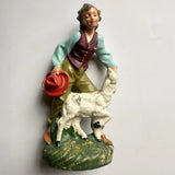 Vintage Made In Italy Shepherd Figurine Figure Nativity Display Replacement Lamb Model