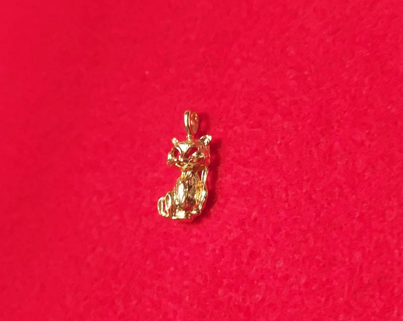 14KT GOLD PLATED KITTEN CAT CHARM PENDANT - 2521 Charms