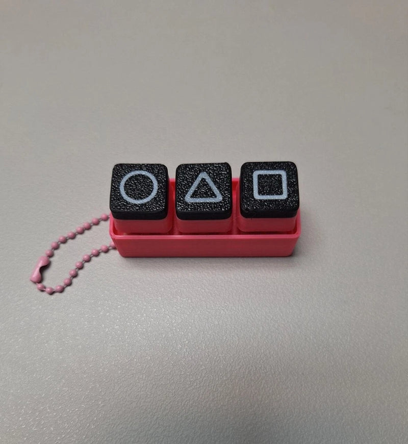 Squid Game Mechanical Keycap Fidget Toy - Stress Relief Finger Button Keychain Model