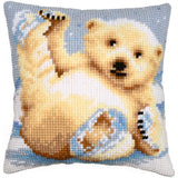 Vervaco stamped cross stitch kit cushion "Little polar bear", 40x40cm Model