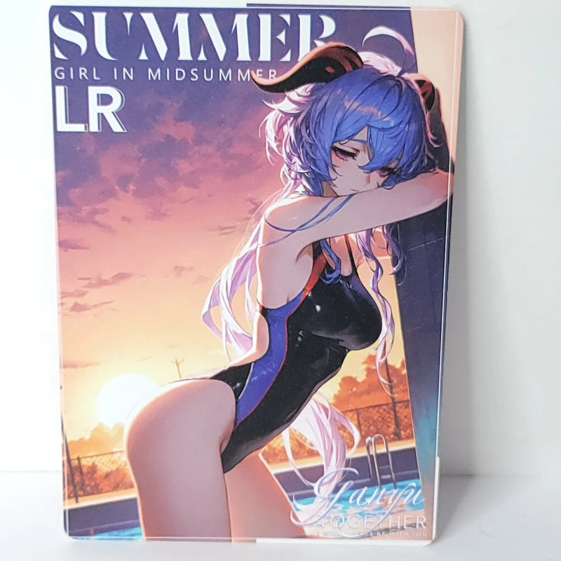 Ganyu LR Pool Summer Waifu Card Anime Wall Art Oversized Board A5 Model
