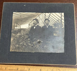 Photo on Board, Jim and H.W.Baird in Greenhouse, Newville PA about 1908 Model