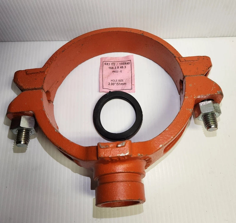 " ON SALE DAY " 6" X 1-1/2"  GROOVED  MECHANICAL TEE  MODEL :M22 Model