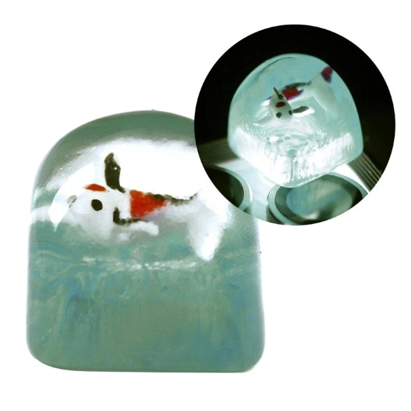 3D Three-dimensional Fish Keycap Cartoon Transparent Keycaps Personality Model