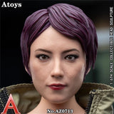Atoys 1/6 AZ0713 Female Head Sculpt Model Fit 12'' Female Solider Action Figures Model