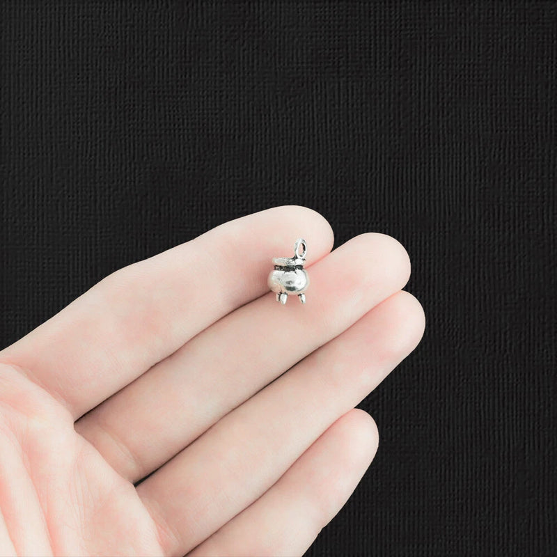 BULK 20 Cauldron Charms Antique Silver Tone 3D- SC3070 Charms