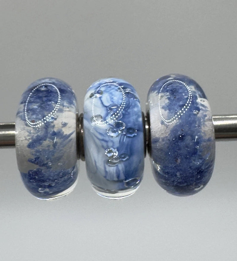 New Elfbeads 3 Glass Bead Charms Trio/lot Summer Beach, Cz¡¯s Bead 2 Monroe Charms