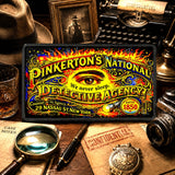 PINKERTON'S NATIONAL Detective Agency Emblem Removable Metal Patch with DIY Kit Model