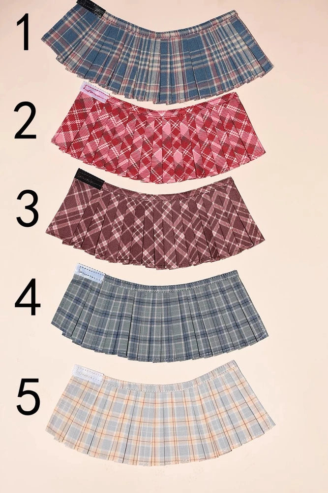 1/6 Female Plaid Ultra Short Pleated Skirt Model For 12" Action Figure Body Model
