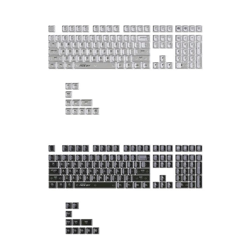 132Keys Backlit MDA Profile Crystal Keycaps Color for Mechanical Keyboards Model