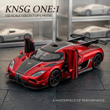 1:32 KNSG ONE-1 Diecast Model Car Alloy Light Sound Pull Back Collectible Toy Model