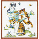 Design Works counted cross stitch kit "Watering Can Cats", 30x30cm Model