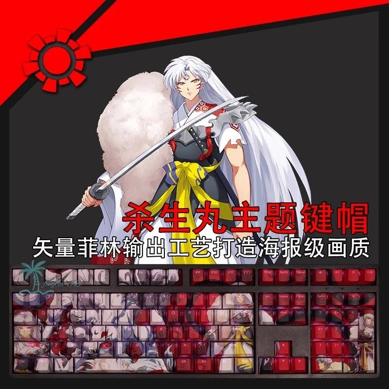 Seshyoumaru Transparent Keycaps PBT Thermal Sublimation Inuyasha Animation Anime Model