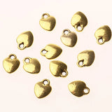 50pcs 10*8mm Dark Gold Color 2sided  Heart Shaped Drop Charms  H3087 Charms
