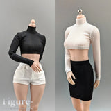 1:6 High Neck Long Sleeved Top Clothes Model Fit 12'' Female Action Figures Model