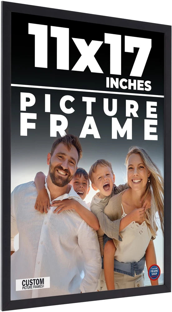 11x17 Frame Black Real Wood Picture Frame Width 0.75 inches | Interior Frame Dep Model