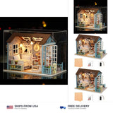 DIY Miniature Dollhouse Kit Realistic Mini 3D Wooden Mini Doll House Room wit... Model