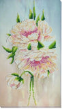 Bead embroidery kit White peonies needlework kit Art canvas beadwork pattern Model
