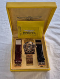 Invicta Lupah 1093 Mechanical Skeleton Rose Gold Men's Watch Box Manual Straps Model