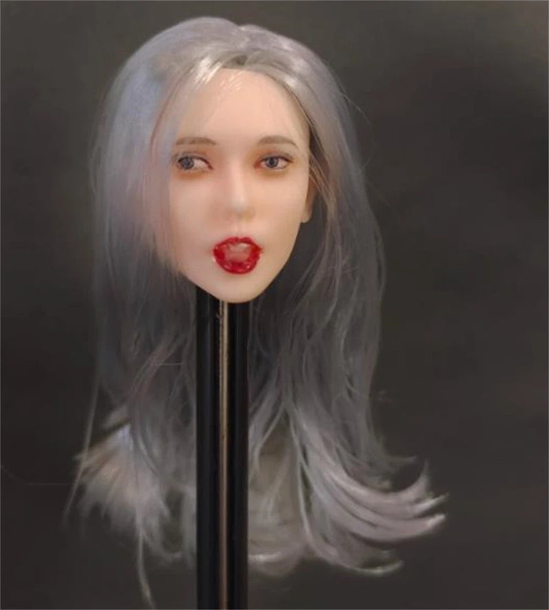 1:6 Scale stick out tongue Model head Sculpt Expression Female  For 12" figure Model