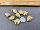8 Pcs Vintage Gold Tone Oyster Clam Seashell 19mm Charms Pendants Findings RD Charms