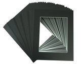 11x14 Picture Mat Sets For 8x10 Photo. 25 Mats and 25 Board and 25 Bags (Black) Model