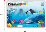 PicassoTiles Magnet Tile Building Blocks 8 Marine Animal Action Figures Model