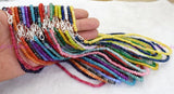 Lots 2x4mm Faceted Assorted Multiple Roundel Gemstone Beads Necklace 18'' Charms