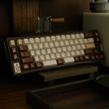 Brown White Chocolate Tiramisu Cherry Profile Dye-subs PBT Keycap Set Model