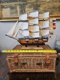 Vintage Wood Model Ship Boat ??U.S.S. Constitution 1814?? Assembled Nautical Model
