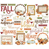 Simple Vintage AUTUMN BREEZE Sentiment Bits 49pc Scrapbook Simple Stories 25132 Model