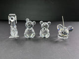 AUTHENTIC SWAROVSKI CRYSTAL FIGURES -LOT OF (4) Bears Dog Mouse Read Model