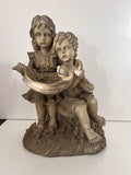 Three Hands Corp Children Figurine Boy & Girl Holding Cloth Resin Sculpture Model