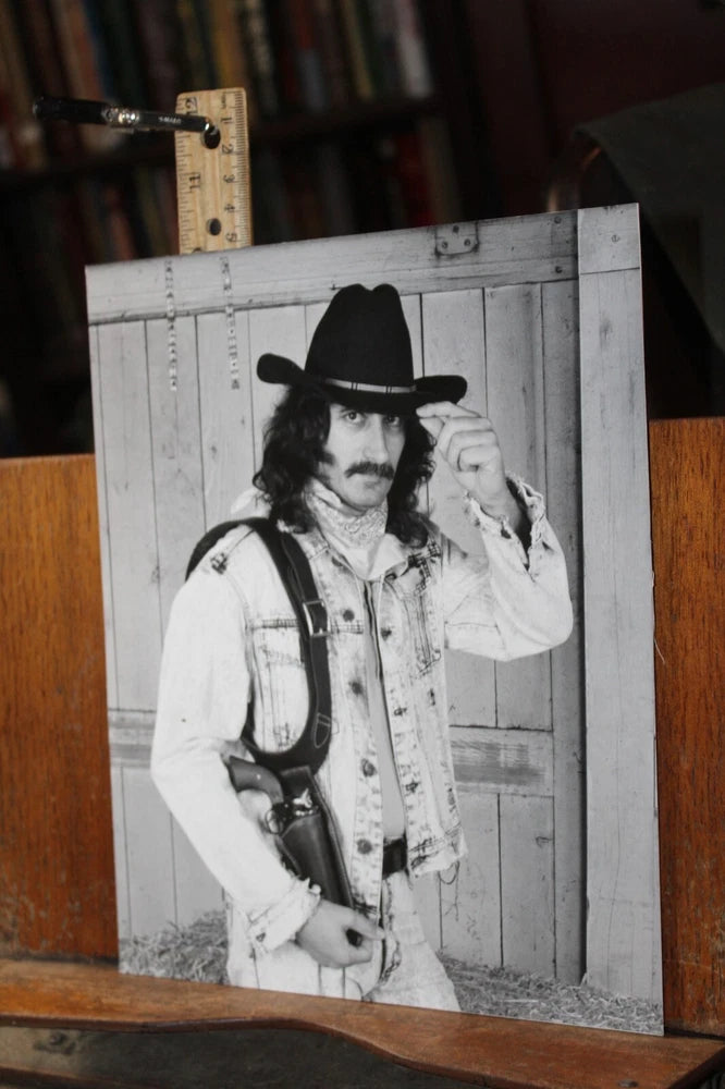 Vintage 1980's Fashion Pin Up REAL Photo 8x10 Sexy Cowboy Board Mounted Model