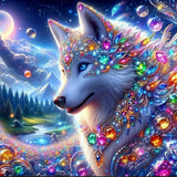Wolf Diamond Art Kits for Adults-Animal Forest | 5D DIY Full Drill Round Gem Art Model