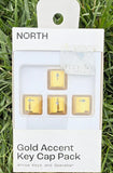 North Gold Accent Key Cap Pack Keycap Set Arrow Keys & Spacebar, Gold Model