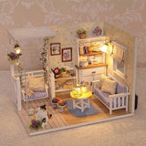 Mini Wooden Dollhouse 3D DIY Puzzle Kit with Furniture Model