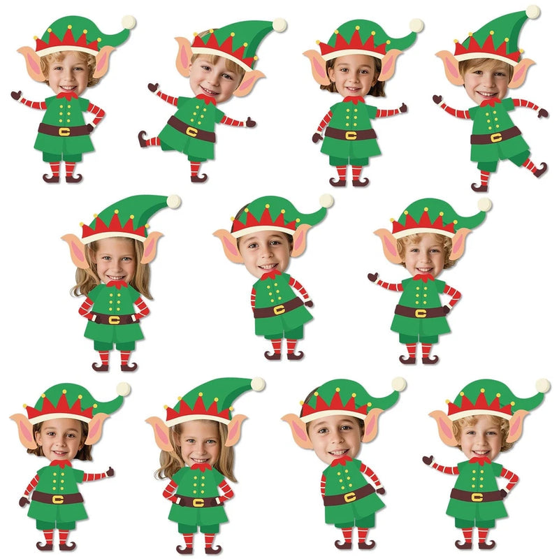 60 Pcs Christmas Elf Cutouts Bulletin Board Decoration DIY Photo Craft Winter Model