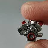 1:64 V8 Engine Block Twin Turbo Mechanic Garage Diorama Hand-Painted Prop Model