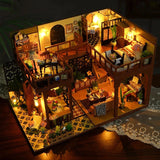 NEW DIY Wooden Chinese Ancient Loft Cottage Figurines Miniatures Kits Assembled Model