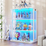 Minifigures Corner Display Case 3 Tier LED Light Figure Car White Glass Cabinet Model