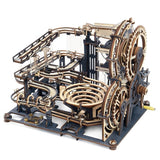3D Wooden Marble Run Puzzle Kit for Adults - Night City Model Building - 253 pcs Model