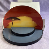 Swarovski 2010 Lion King Glass Background Sunset Display Retired & #1075953 Model