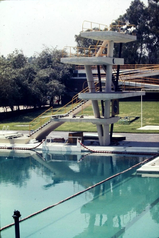 1974 Ektachrome 35mm Slide Of Diving Board at UNAM - Mexico City Model