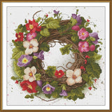 Cross stitch kit counted DIY WREATH FLOWER unprinted canvas embroidery 2260 Model