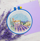 DIY Counted Cross Stitch Kit "Paths of Provence" with hoop Model