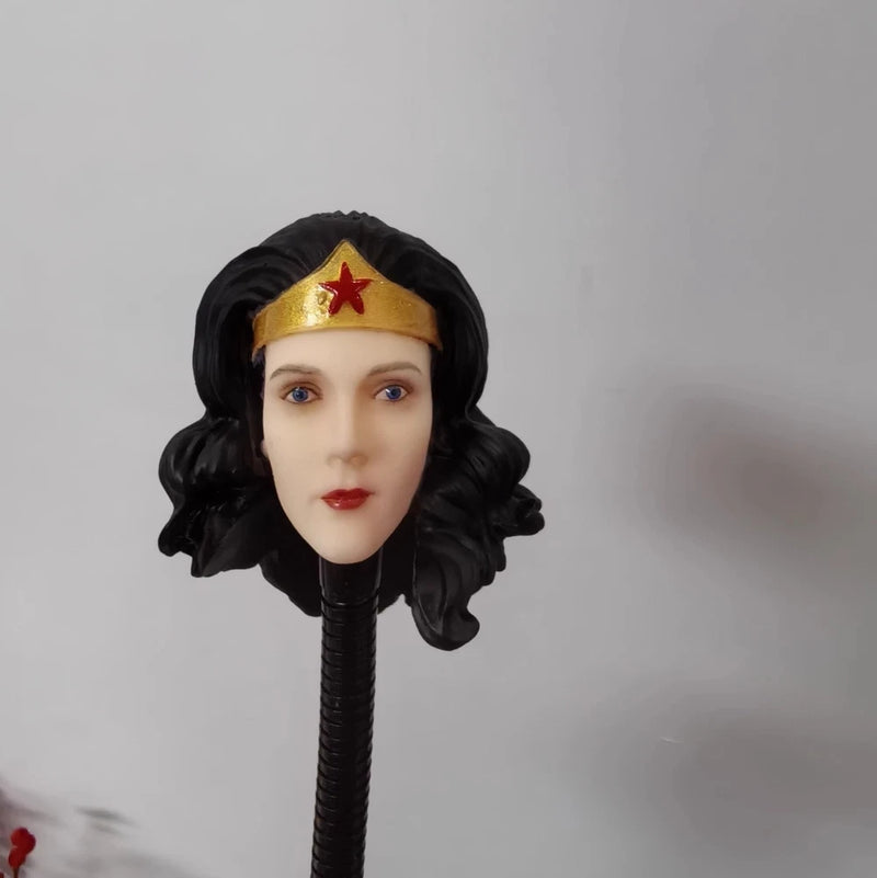 1/6 Painted Linda Wonder Heroine Head Carving Model Model