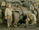 1/35 WWII Tank Crew Mechanics Figures Resin Kit for Diorama Model Scene 2 Figure Model
