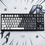 Black Mix White Keycaps Set Hand-drawn Manga for Cherry MX Mechanical Keyboards Model