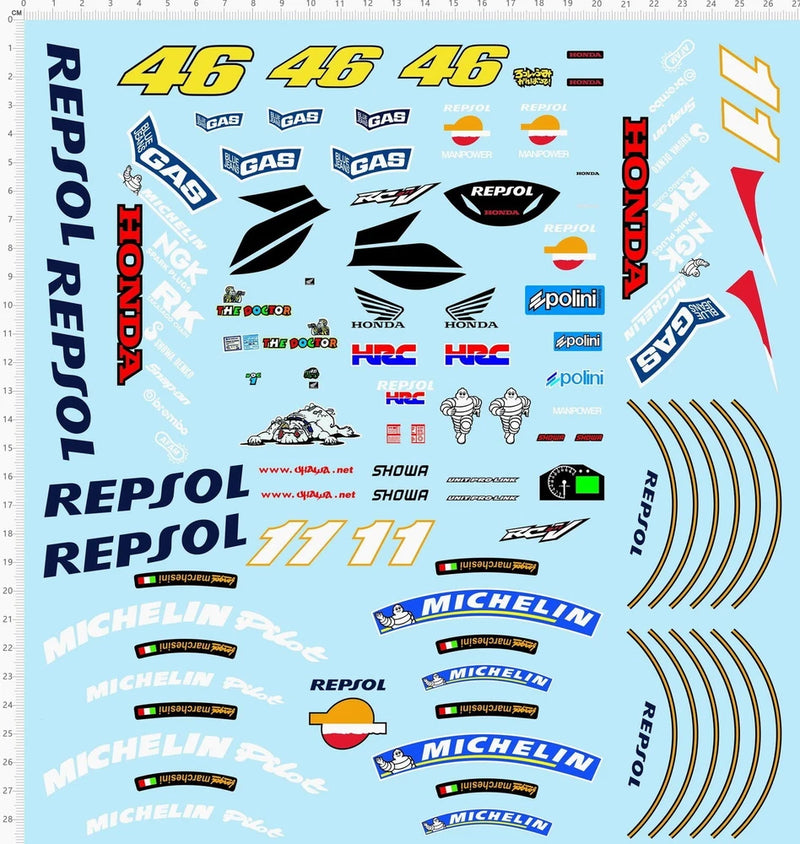 1/6 Decals racing bentian RC211V for model kits 65959B Model